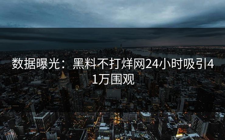 数据曝光：黑料不打烊网24小时吸引41万围观