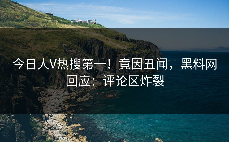 今日大V热搜第一！竟因丑闻，黑料网回应：评论区炸裂